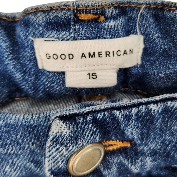 Good American ~ Good Waist High Rise Distressed Skinny Jeans Size 15 - Picture 10 of 11